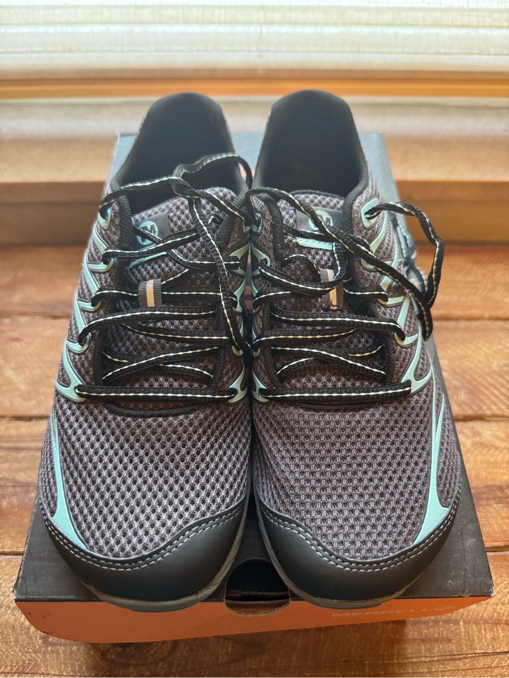 Merrell Women's Bare Access Arc Athletic Shoes - Black and Blue Accents - Picture 3 of 7